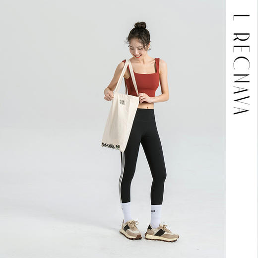 【双面裸感高弹】减龄学院风瑜伽裤 云感软糯 紧致塑形 侧边双杠九分裤打底裤 商品图3