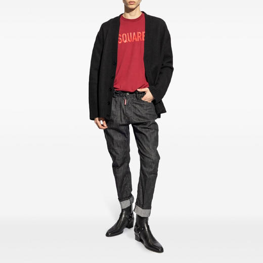 DSQUARED2 男士字母徽标印花棉质圆领短袖T恤 红色 S74GD1197 D20004 305W 商品图3