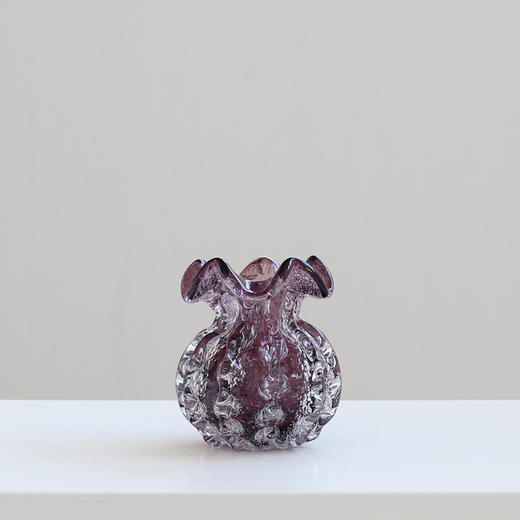 碧轩紫色福袋厚重气泡水晶艺术花瓶桌面玄关摆件家用客厅桌面花瓶 商品图6