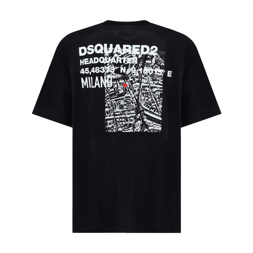 【二】DSQUARED2 男士徽标印花棉质圆领短袖T恤 黑色 S74GD1339 D20020 900 商品图1