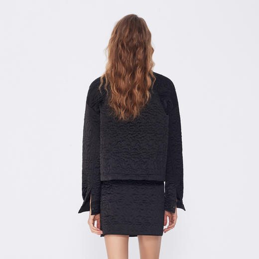 NEELLY纳俪2024秋商场同款通勤黑色百搭翻领短款棉服外套女新款N24091K01175 商品图1