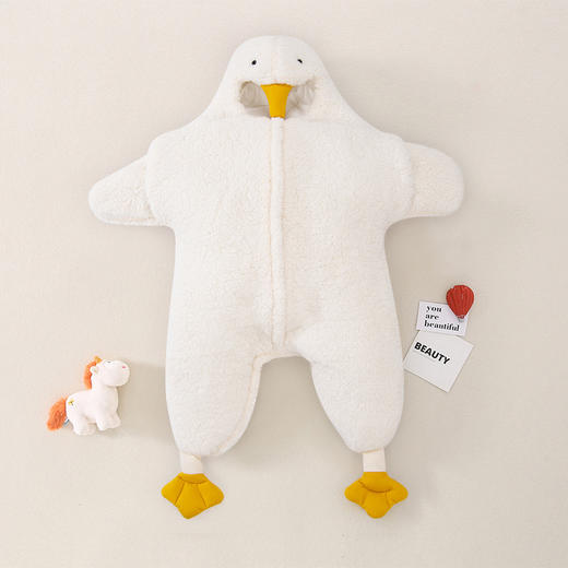 婴儿连体衣服秋冬大白鹅新生宝宝套装羊羔绒睡袋派大海星包屁抱衣 商品图1