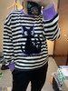 水淼2024秋冬新款黑白条猫咪针织衫9028 商品缩略图2