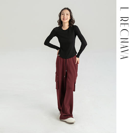 【96%棉】侧边大口袋工装裤 可直筒可束脚 耐磨不易起球 松紧腰抽绳直筒休闲裤 商品图6