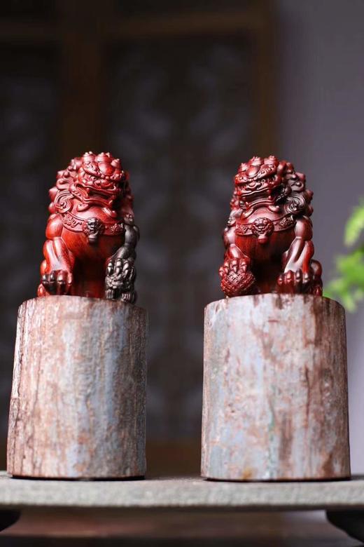 石狮°小叶紫檀拆房老料摆件8x7x18cm 商品图0