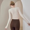 跃牌【健舞健美】系列 瑜伽服女新款修身性感带胸垫抽绳打底衫针织长袖t恤8680A 商品缩略图1