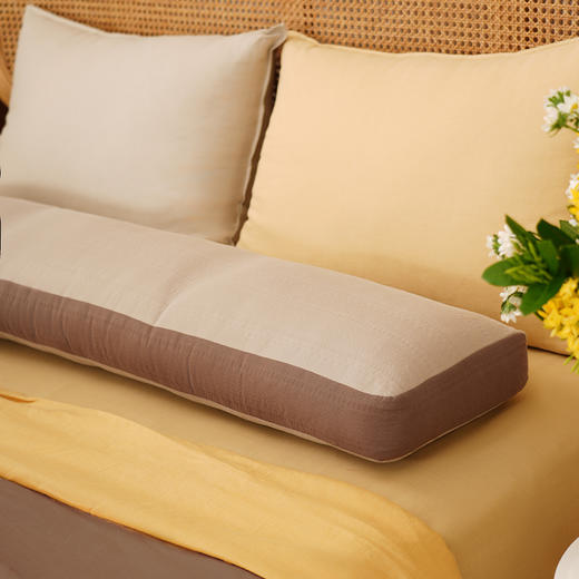 棕粉系列长条睡抱枕双人枕一体荞麦壳枕头纯棉睡觉家用不塌陷 商品图1