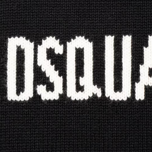 【二】DSQUARED2 男士字母徽标提花羊毛针织围巾 黑色 KNM0164 01W04328 2124 商品图2