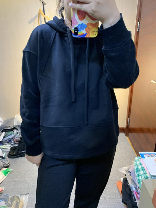 【加绒款】爆款水淼2024冬显瘦休闲运动百搭帽衫9468 商品图1