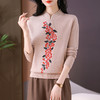 CC-MS-6901宽松2024年新款秋冬针织小衫绣花国风时尚毛衣立领盘扣上衣 商品缩略图3