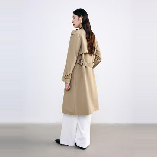 NEELLY纳俪2024秋商场同款中长款*双排扣风衣女新款通勤外套N24084F04601 商品图1