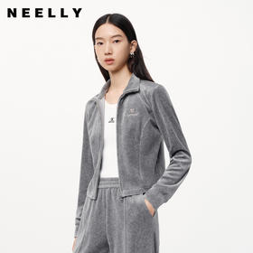 NEELLY纳俪2024秋商场同款时髦运动风双拉链正肩显瘦短外套女新款N24091C01171