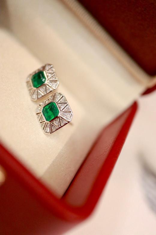 0.87克拉祖母绿耳钉 商品图2