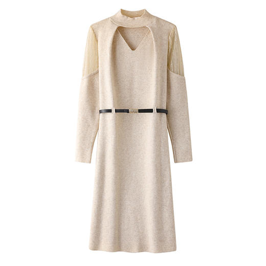 CC-ML-8979中长款遮屁股毛衣女秋冬内搭宽松洋气设计感镂空系带针织打底衫 商品图4