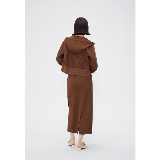 NEELLY纳俪商场同款时尚套装女后开叉直筒休闲工装裙百搭连帽外套N24084Z04656 商品图3