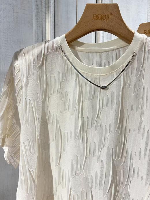 【门店同款】ENJOY夏季圆领镂空链条T 158193463 商品图2