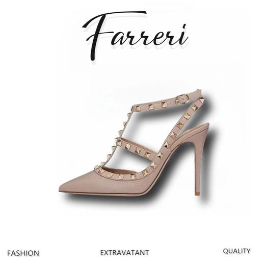 华伦双环铆钉高跟凉鞋 商品图0