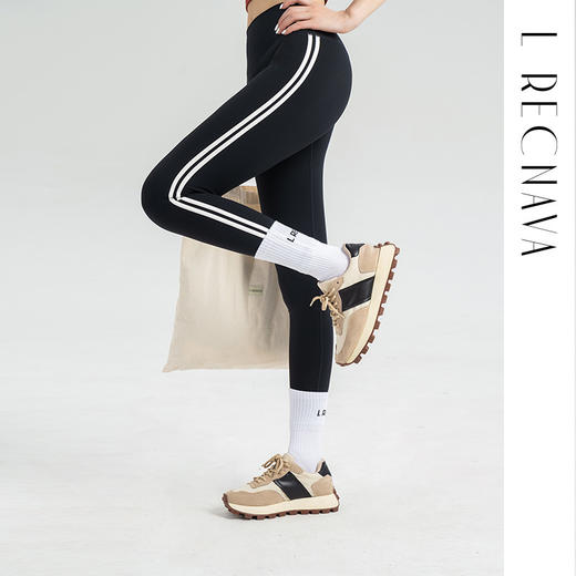 【双面裸感高弹】减龄学院风瑜伽裤 云感软糯 紧致塑形 侧边双杠九分裤打底裤 商品图2