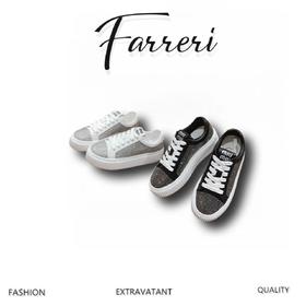 缪家 23新款复古时尚厚底钻面饼干鞋小白鞋