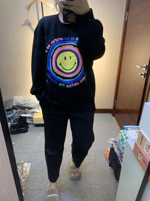 水淼2024秋冬新款笑脸印花休闲针织衫8928 商品图5