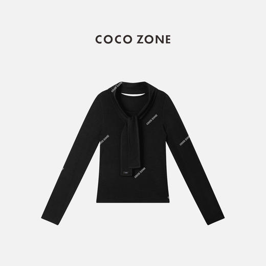 COCO ZONE 秋季气质显瘦长袖T恤纯色圆领打底衫CC1C2143 商品图2