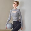 跃牌【健舞健美】系列 瑜伽服女新款修身性感带胸垫抽绳打底衫针织长袖t恤8680A 商品缩略图2