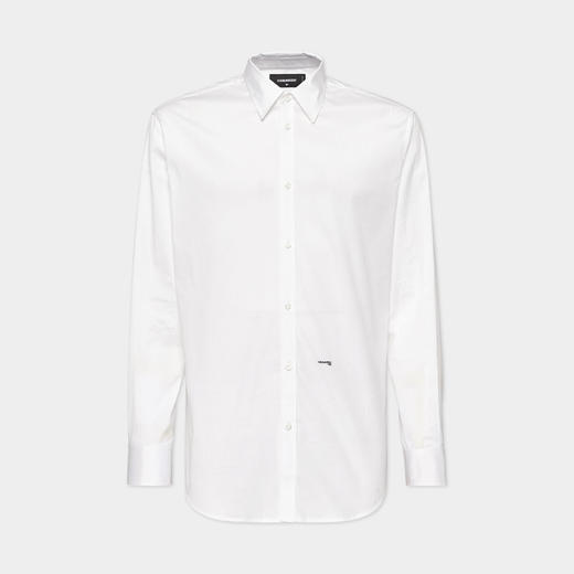 【一】DSQUARED2 男士字母徽标刺绣休闲长袖衬衫 白色 S74DM0659 S44131 100 商品图0