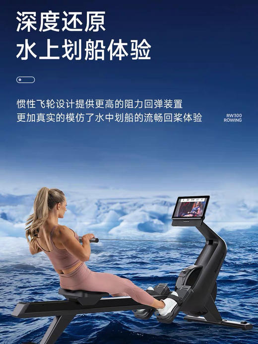 美国爱康划船机健身房家用静音磁控室内划艇有氧划船器旗舰RW300 商品图5