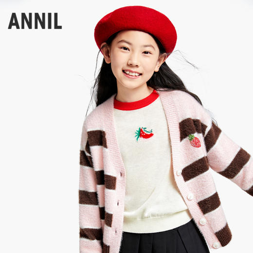 女童针织开衫秋季新款安奈儿童装EG434502 商品图1