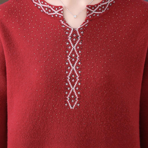 CC-MS-6918新款半开领针织衫上衣气质羊毛衣服妈妈春秋款宽松女装 商品图3