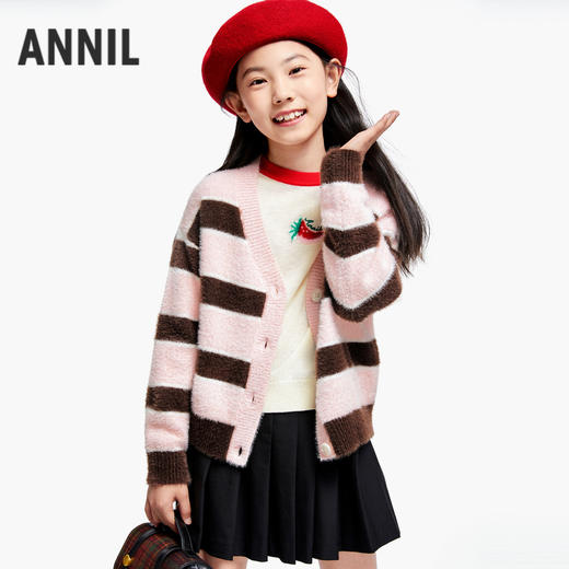 女童针织开衫秋季新款安奈儿童装EG434502 商品图0