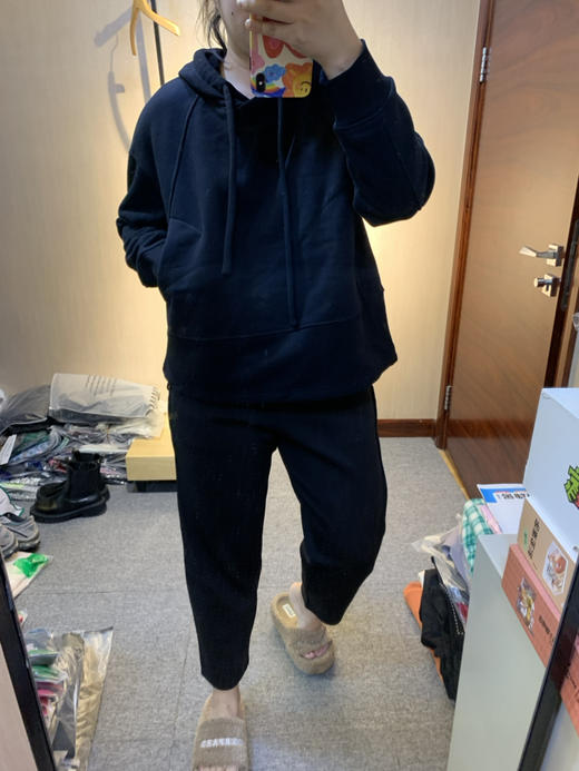 【加绒款】爆款水淼2024冬显瘦休闲运动百搭帽衫9468 商品图2