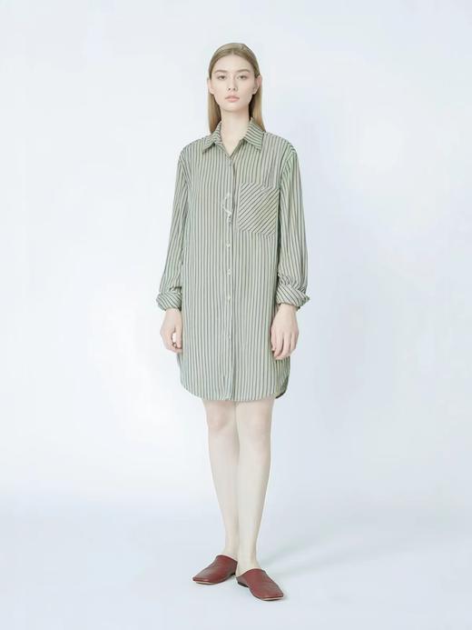 【秋上新】中长韩系条纹衬衫-喜出 商品图1