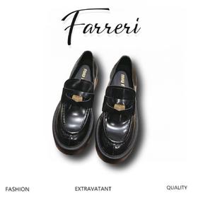 缪家  新款 复古厚底钱币乐福单鞋(HD)