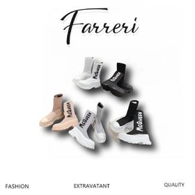 麦***昆   涂鸦针织袜子靴