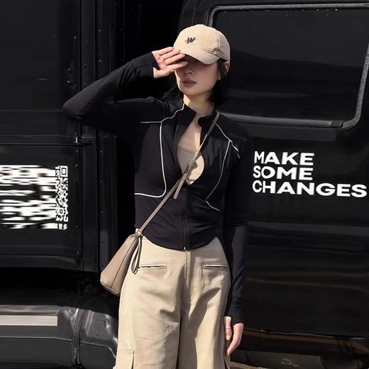 跃牌【健舞健美】系列 高弹运动外套女新款立领修身显瘦瑜伽服8682 商品图1