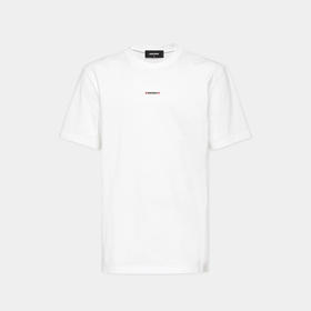 【一】DSQUARED2 男士徽标贴片棉质平纹针织圆领短袖T恤 白色 S74GD1353 D20020 100
