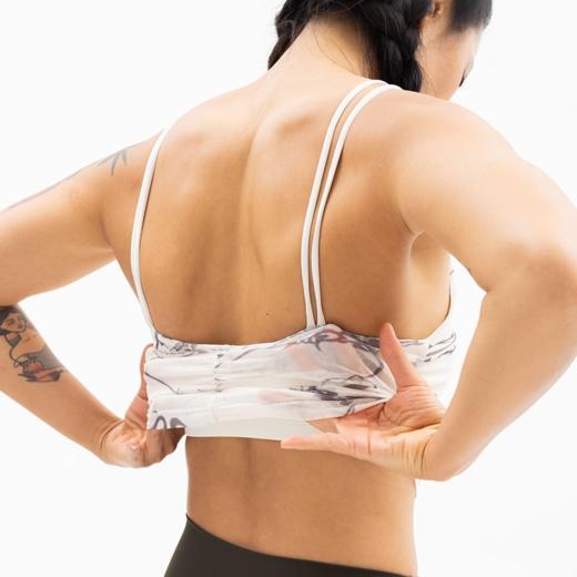 跃牌【健舞健美】系列 运动内衣女印花褶皱露脐健身吊带美背背心8620 商品图2