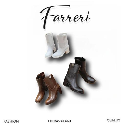 谬爱   英伦简约风机车靴粗跟圆头靴 商品图0