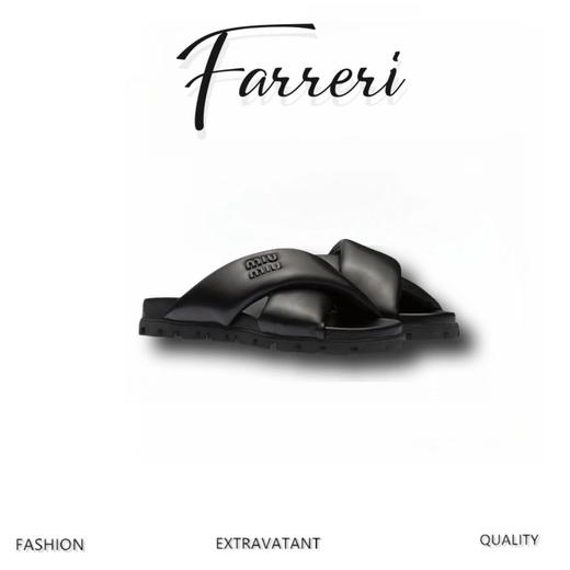 缪家  23款miumiu拖鞋  黑/白 商品图0