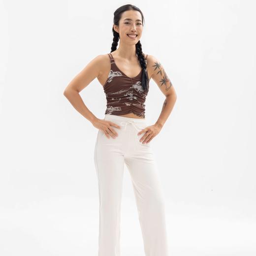 跃牌【健舞健美】系列 运动内衣女印花褶皱露脐健身吊带美背背心8620 商品图3