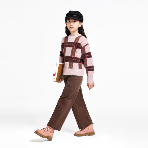 女童圆领长袖针织衫冬季新款安奈儿童装EG444512 商品图5