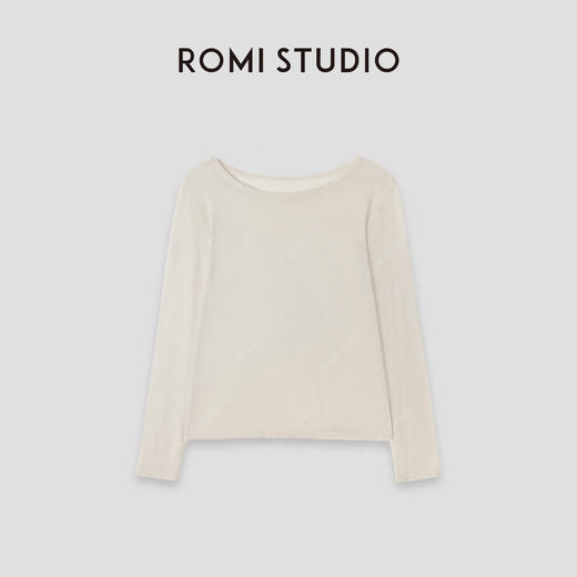 ROMI STUDIO “自然之下” 16针水溶羊毛圆领针织长袖T恤 432TS124 商品图2