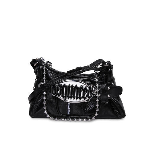 【二】DSQUARED2 女士金属徽标皮革提挎包 黑色 CLW0031 01500001 2124 商品图0