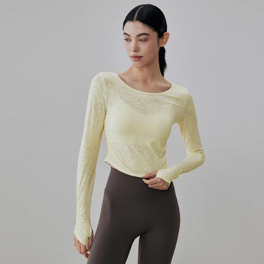 跃牌【健舞健美】系列 瑜伽长袖t恤女新款高级感健身美背罩衫8686 商品图0
