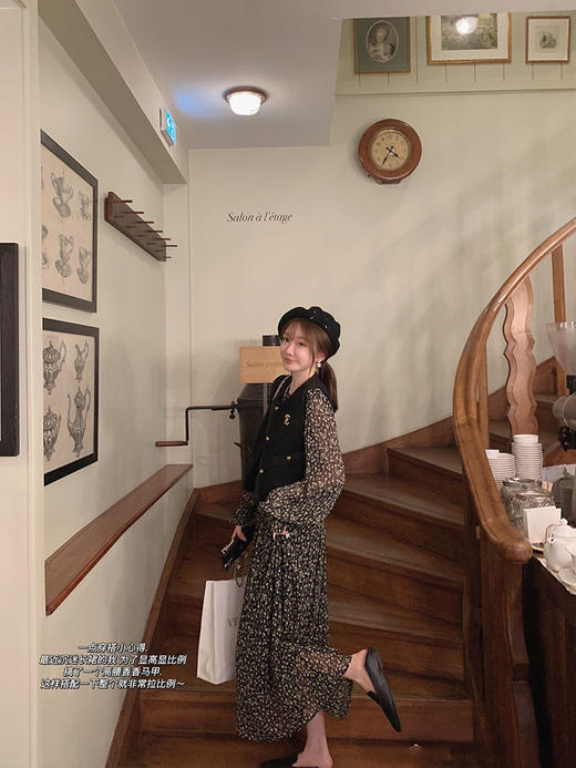 金蘑菇菇 优雅心事 /黑花裙裙 时髦甜 商品图2