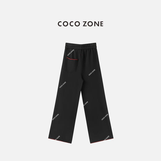 COCO ZONE 100棉时尚松紧腰休闲裤撞色直筒裤CC2C1563 商品图1