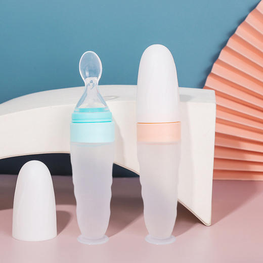 硅胶吸盘米糊瓶宝宝防呛辅食勺儿童米糊奶瓶瓶 软勺头米糊勺防摔 商品图3