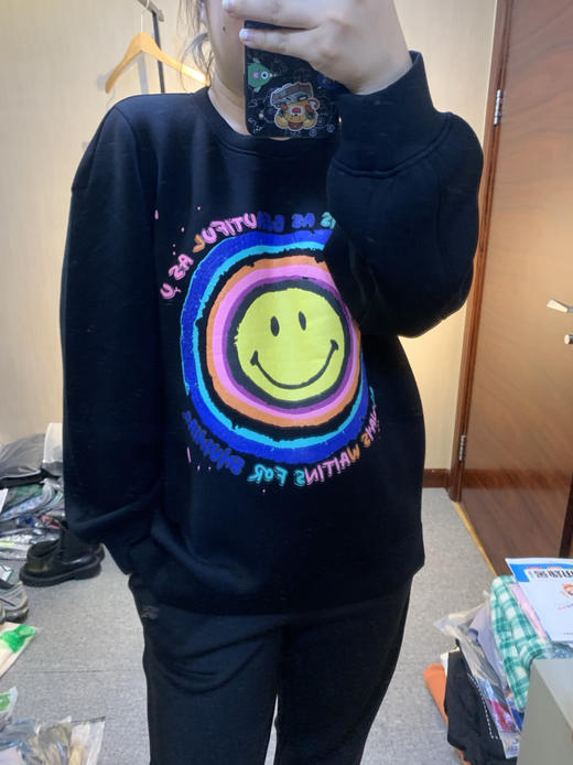 水淼2024秋冬新款笑脸印花休闲针织衫8928 商品图6