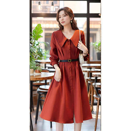 奢姿大码女装2024秋季个性娃娃领洋气连衣裙胖妹妹时尚气质裙子9943891260 商品图1